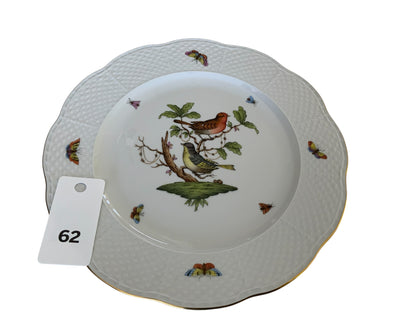 Herend Rothschild Bird 11" Service Plate Charger Porcelain Plate 527/RO Motif #7 Made in Hungary