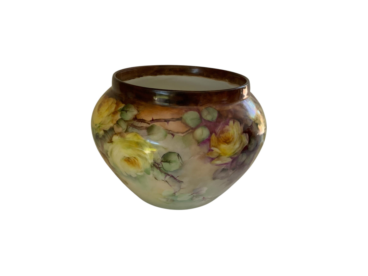 Antique Remi Delinieres & Co Hand Painted Limoge Jardiniere Bowl D&C France