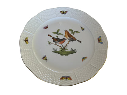 Herend Rothschild Bird 10" Dinner Porcelain Plate 524/RO Motif #1 Made in Hungary