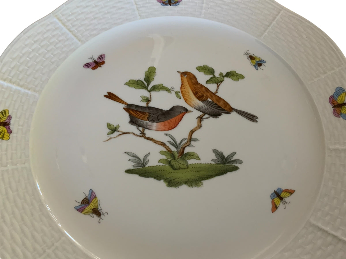 Herend Rothschild Bird 10" Dinner Porcelain Plate 524/RO Motif #1 Made in Hungary
