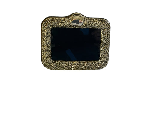 Vintage William Comyns & Sons Ltd. Sterling Silver Picture Frame Glass Velvet Made in England 1973