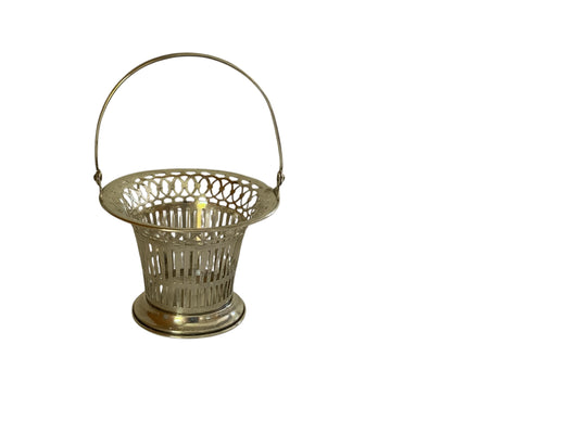 Antique E.H. Hufnagel, Inc. Sterling Silver Pierced Reticulated Basket 945 Made in USA c1900-1924