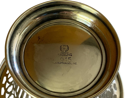 Antique E.H. Hufnagel, Inc. Sterling Silver Pierced Reticulated Basket 945 Made in USA c1900-1924