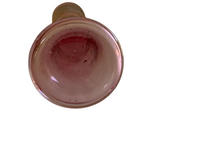 Antique Victoria Moser Bohemian Cranberry Glass Mantel Bud Vase Gold Gilded Floral Late 19th Century