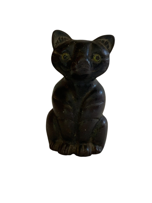 Antique Hubley or Albany Cast Iron 7" Sitting Cat Doorstop Made in USA 1920s-1930s
