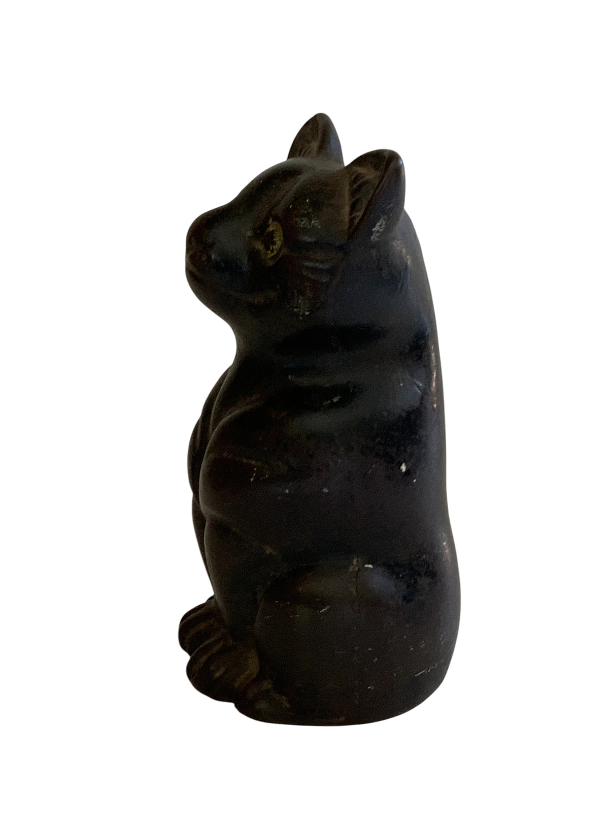 Antique Hubley or Albany Cast Iron 7" Sitting Cat Doorstop Made in USA 1920s-1930s