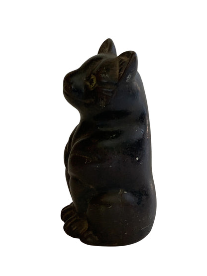 Antique Hubley or Albany Cast Iron 7" Sitting Cat Doorstop Made in USA 1920s-1930s