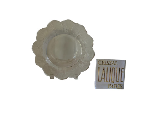 Vintage Lalique Honfleur 8" Round Bowl  or Ashtray Made in France 1978