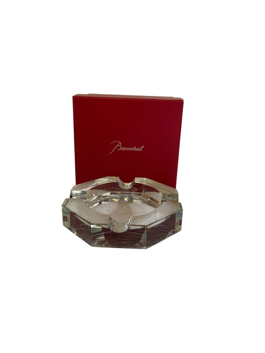 Vintage Baccarat Hexagonal Crystal Cigar Ashtray Made in France 1980s