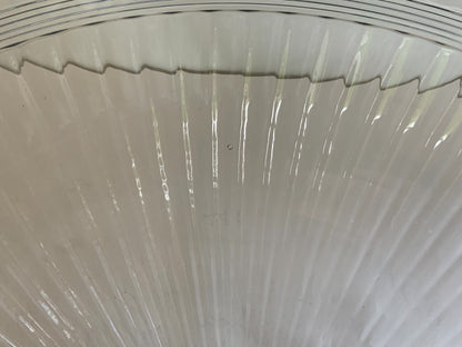 Antique Heisey Banded Fluted Clear 14" Footed Punchbowl Made in USA 1907-1937