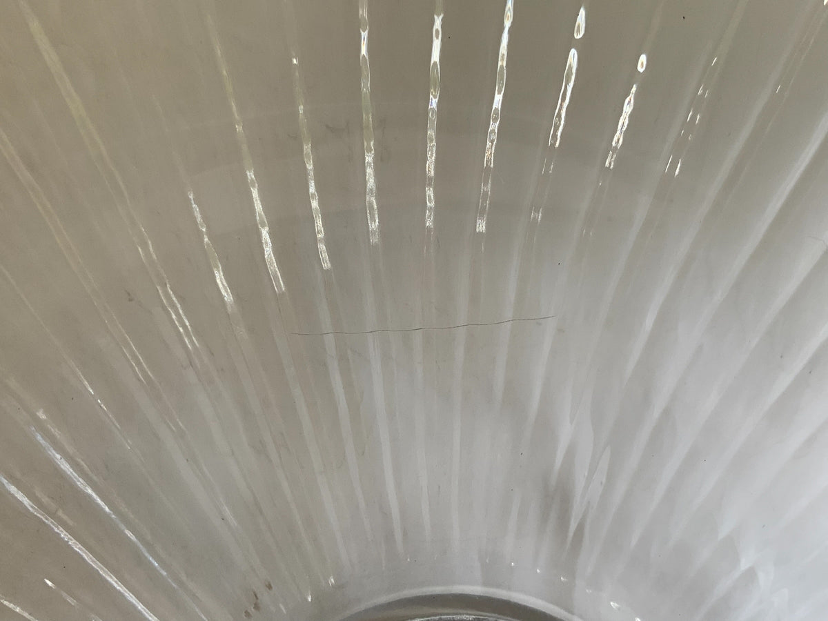 Antique Heisey Banded Fluted Clear 14" Footed Punchbowl Made in USA 1907-1937