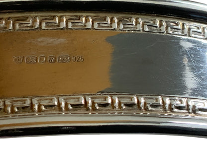 Vintage Set of 6 Ari D. Norman Sterling Silver Oval Greek Key Napkin Rings Made in England 1991