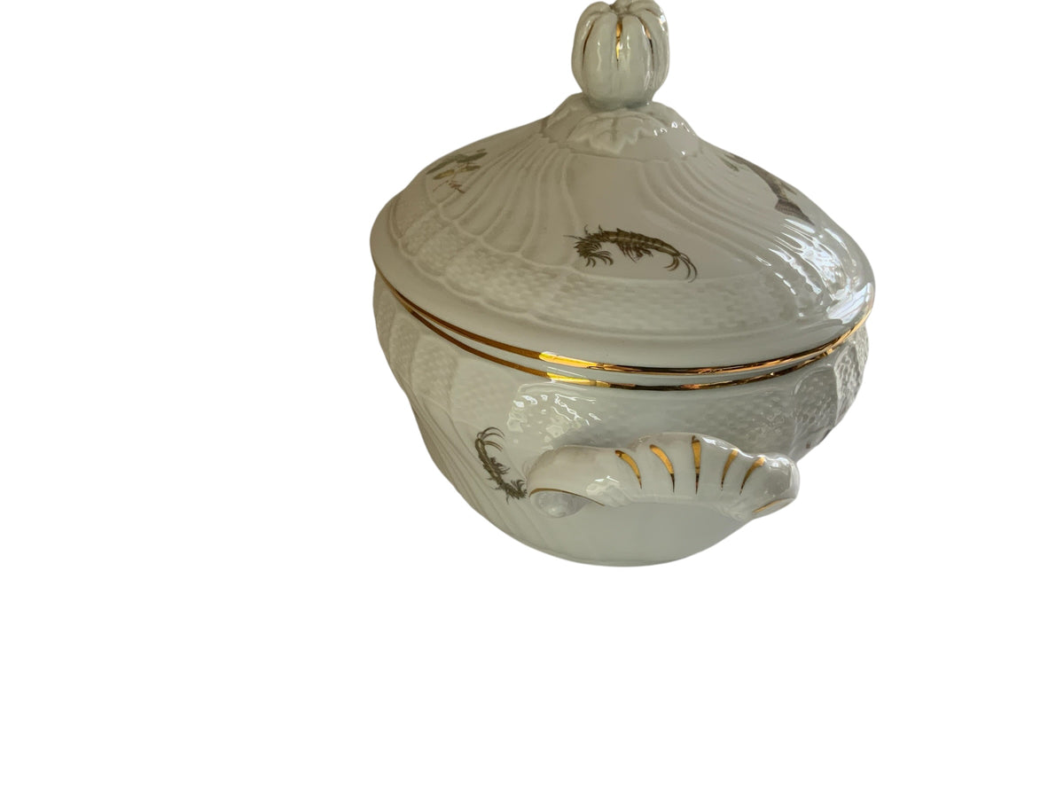 Richard Ginori Quenelle Large Scalloped Tureen & Lid Made in Italy 1991-2015