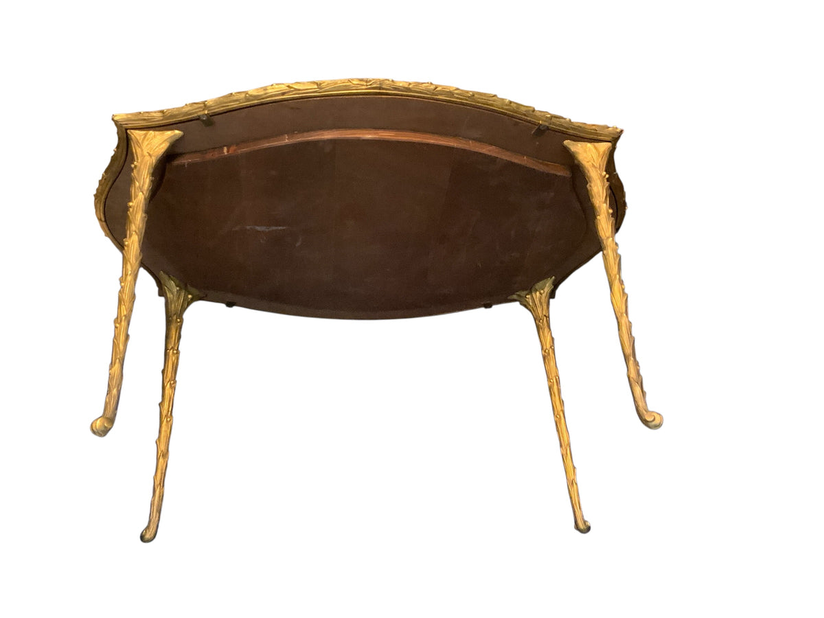 Vintage MCM Maison Bagues French Bronze Gilded Coffee Table Made in France in 1950s-1970s