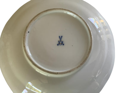 Antique Meissen Deutsche Blumen Porcelain Tea Cup & Saucer Made in Germany 1860-1924