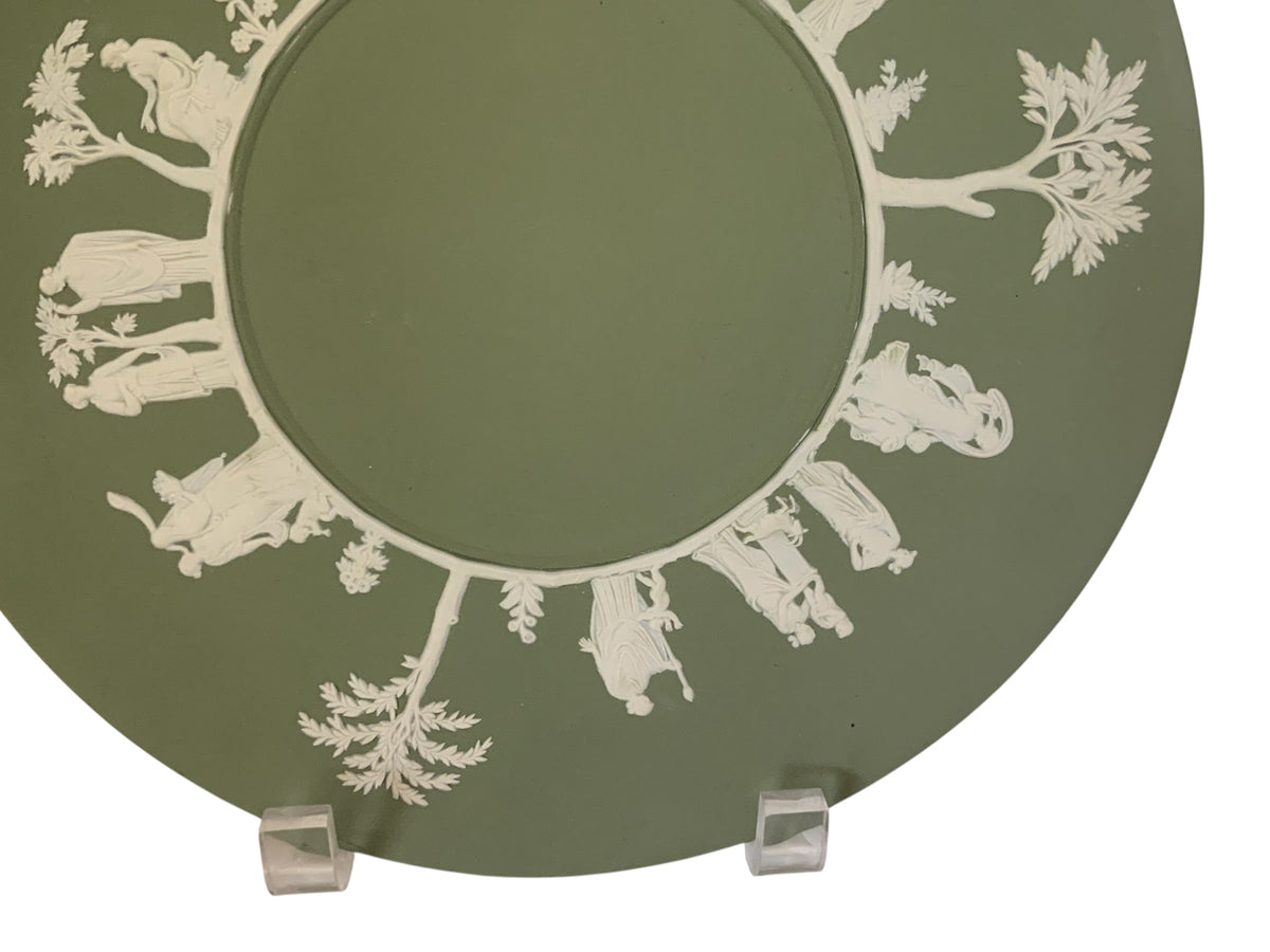 Vintage Wedgwood Jasperware The Muses Sage Green Celadon 9.25" Made in England 1989