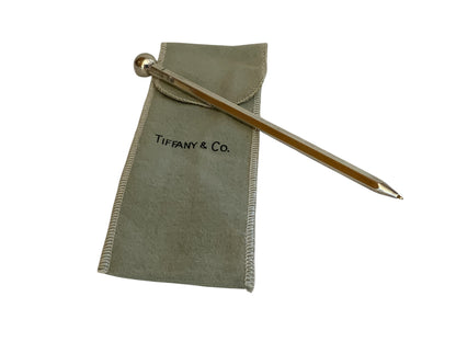 Vintage Tiffany & Co. Sterling Silver Golf Ball & Tee/ Vintage Rotary Phone Dialer Faceted Ballpoint Pen w/ Pouch Germany 1980s-1990s