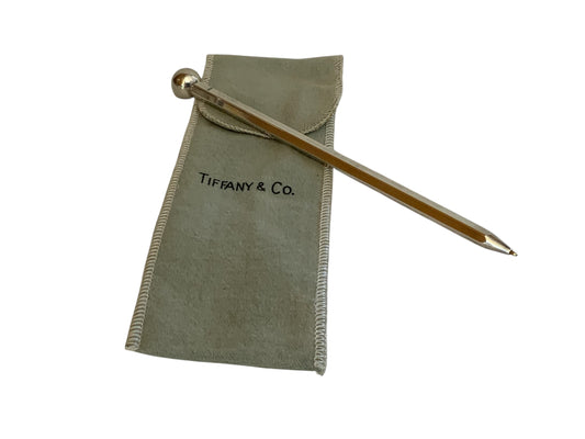 Vintage Tiffany & Co. Sterling Silver Golf Ball & Tee/ Vintage Rotary Phone Dialer Faceted Ballpoint Pen w/ Pouch Germany 1980s-1990s