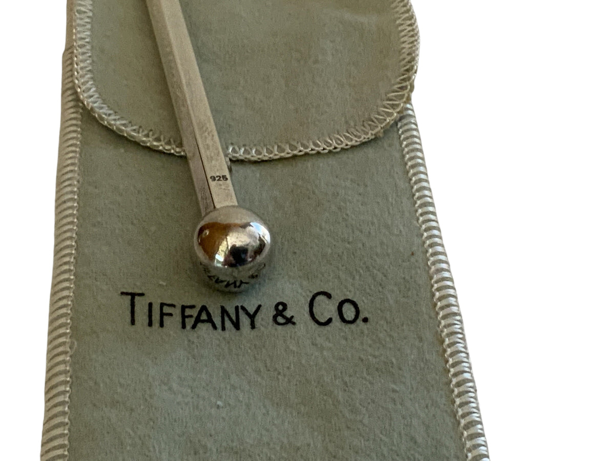 Vintage Tiffany & Co. Sterling Silver Golf Ball & Tee/ Vintage Rotary Phone Dialer Faceted Ballpoint Pen w/ Pouch Germany 1980s-1990s