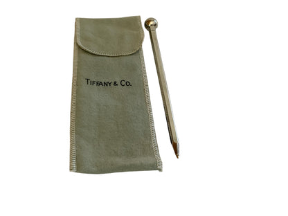 Vintage Tiffany & Co. Sterling Silver Golf Ball & Tee/ Vintage Rotary Phone Dialer Faceted Ballpoint Pen w/ Pouch Germany 1980s-1990s