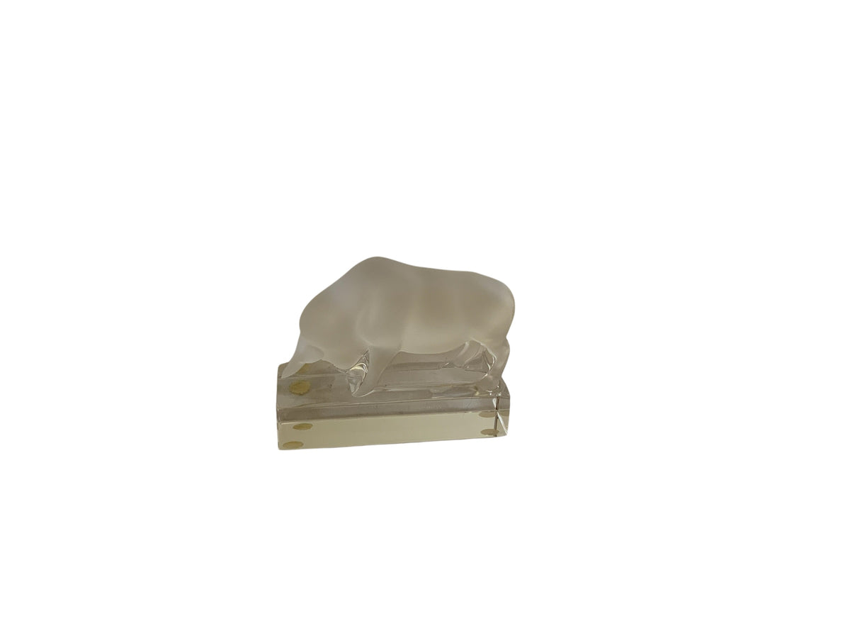 Vintage Authentic Lalique France Crystal Bull Figurine "Taureau" #11805 Made in France 1978-2000
