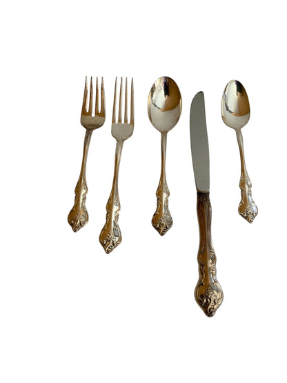 40 Pc Vintage International Deep Silver ORLEANS Silverplate Flatware Set for 8 USA 1964-1992