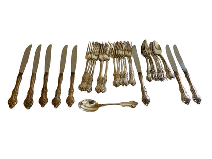40 Pc Vintage International Deep Silver ORLEANS Silverplate Flatware Set for 8 USA 1964-1992