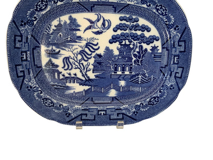 Vintage Allertons Ltd Blue Willow Oval Serving Platter Size No. 12 Staffordshire England c. 1929-1942