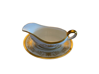 Aynsley Imperial Gold Fine Bone China Estate Collection 130 pc for 12 Teapot Coffee Pot Platters Staffordshire, England 1970s-1980s