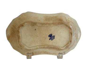 Antique Allertons Blue Willow Transferware Relish Dish Tray 8.5" Made in Staffordshire England c. 1920s