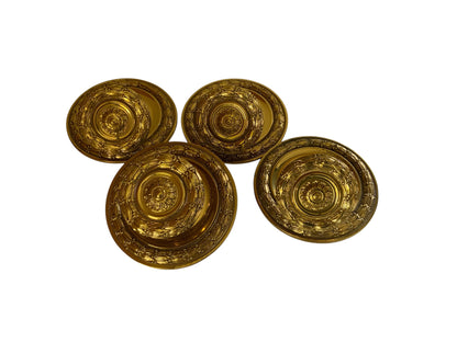 Set of 4 Vintage Libra 1008 Spain Solid Brass Center Door Fixed Knobs - Louis XVI Style Spain 1970s-1980s