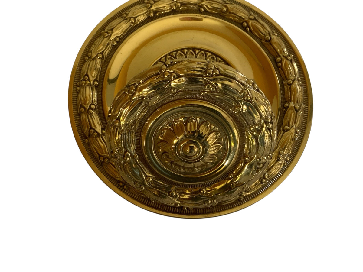 Set of 4 Vintage Libra 1008 Spain Solid Brass Center Door Fixed Knobs - Louis XVI Style Spain 1970s-1980s