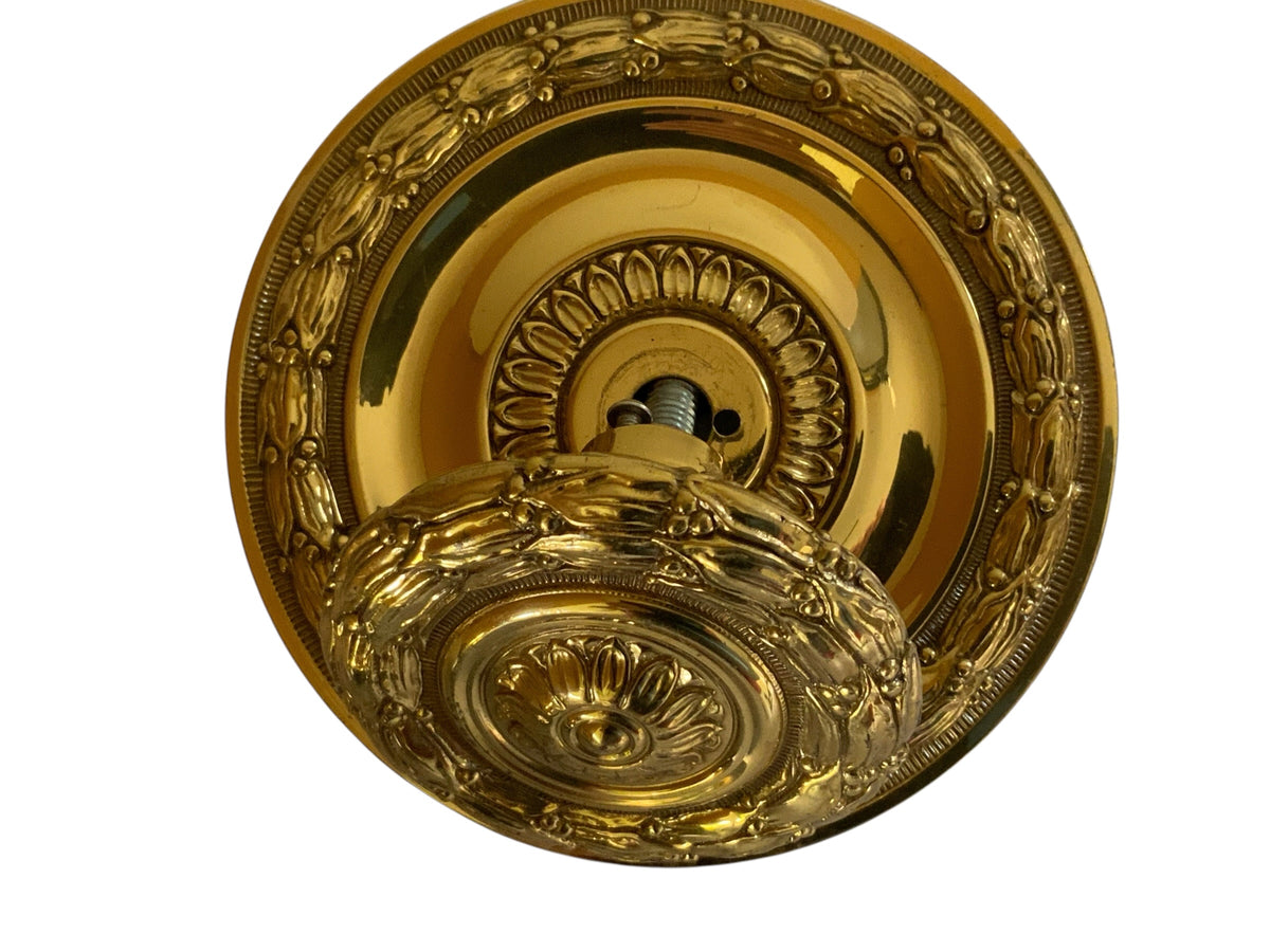 Set of 4 Vintage Libra 1008 Spain Solid Brass Center Door Fixed Knobs - Louis XVI Style Spain 1970s-1980s