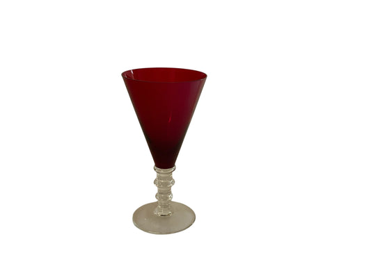 Vintage William Yeoward Scarlet Crystal Water Goblet Made in Eastern Europe 1990s-2000s