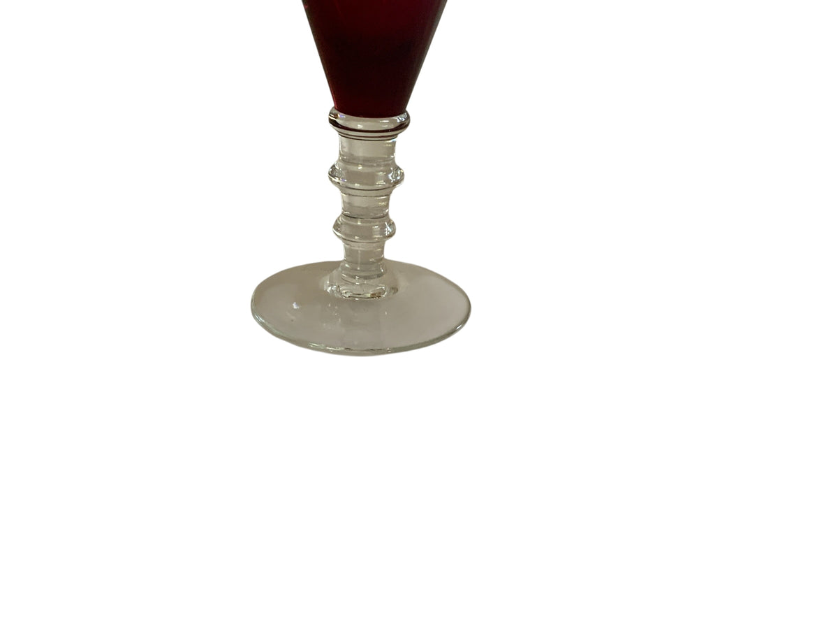 Vintage William Yeoward Scarlet Crystal Water Goblet Made in Eastern Europe 1990s-2000s