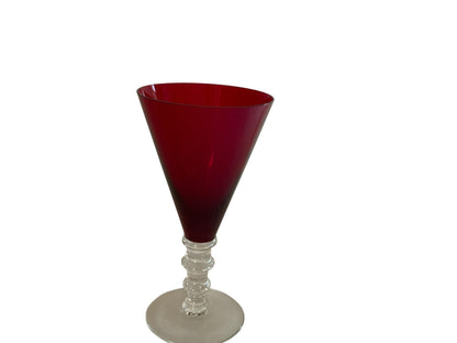 Vintage William Yeoward Scarlet Crystal Water Goblet Made in Eastern Europe 1990s-2000s