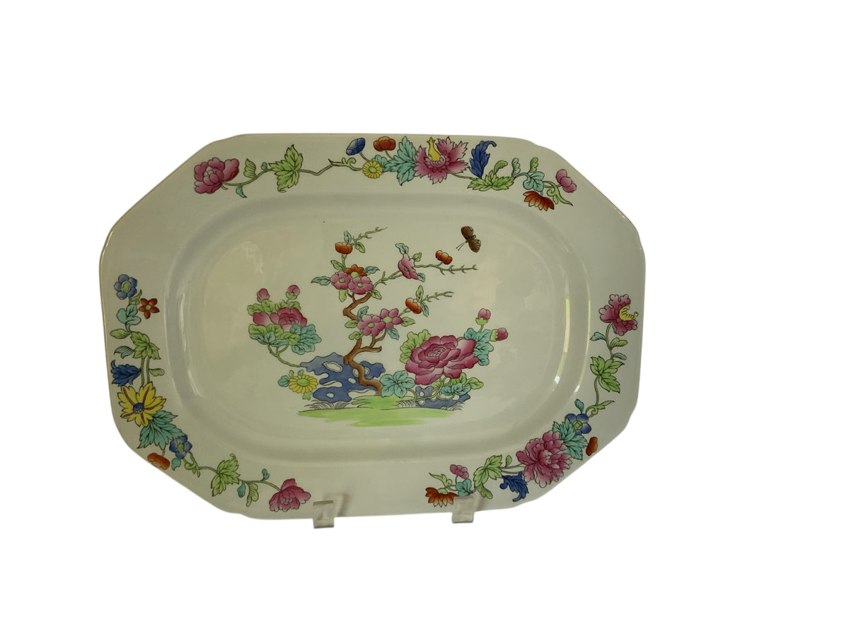 Antique Copeland Spode "Willis" Indian Tree 12.5" Hand Enameled Serving Platter New Stone England Nov 1918