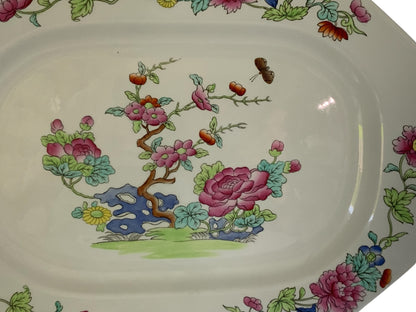 Antique Copeland Spode "Willis" Indian Tree 12.5" Hand Enameled Serving Platter New Stone England Nov 1918