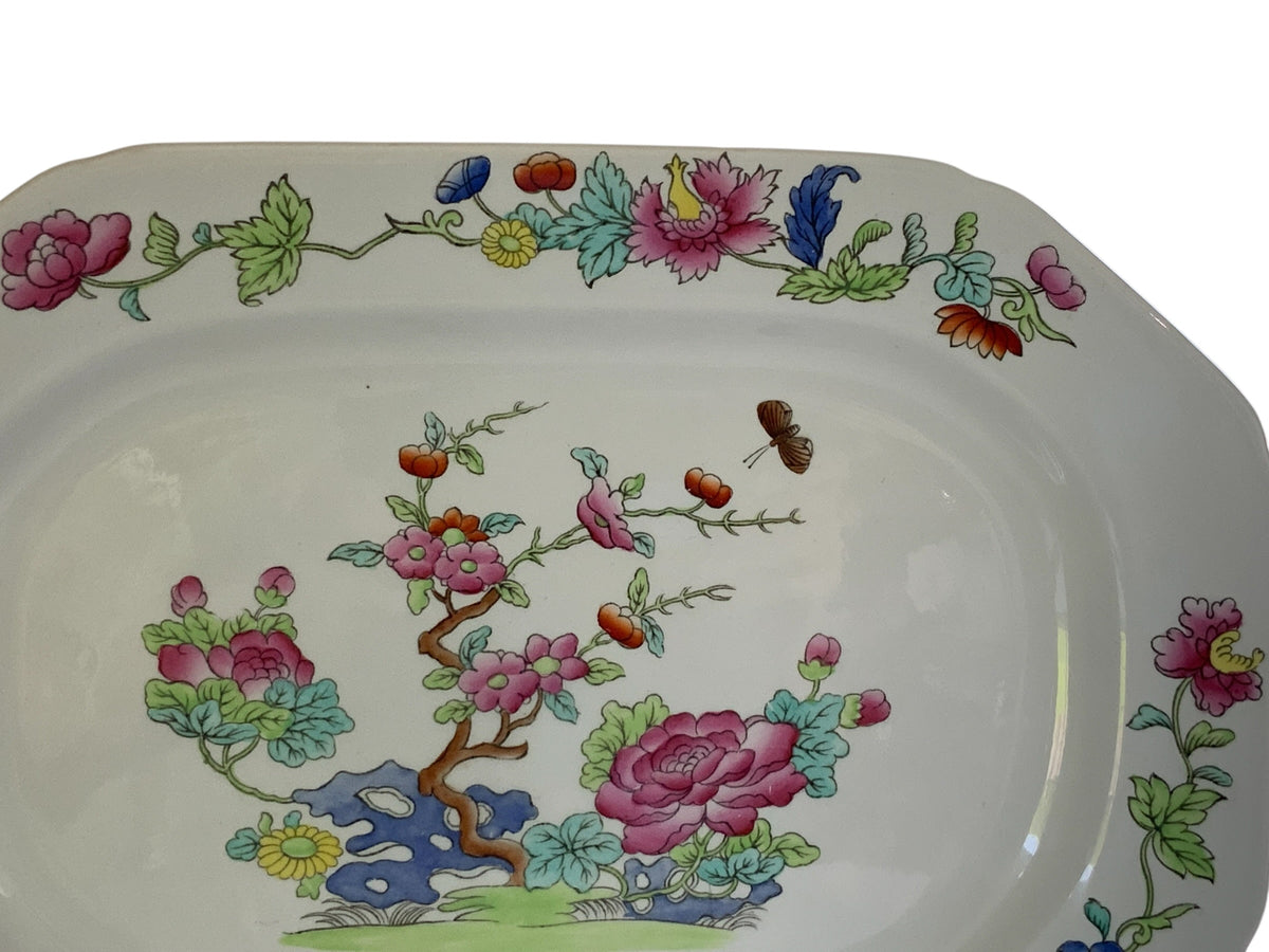 Antique Copeland Spode "Willis" Indian Tree 12.5" Hand Enameled Serving Platter New Stone England Nov 1918