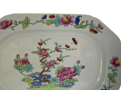 Antique Copeland Spode "Willis" Indian Tree 12.5" Hand Enameled Serving Platter New Stone England Nov 1918