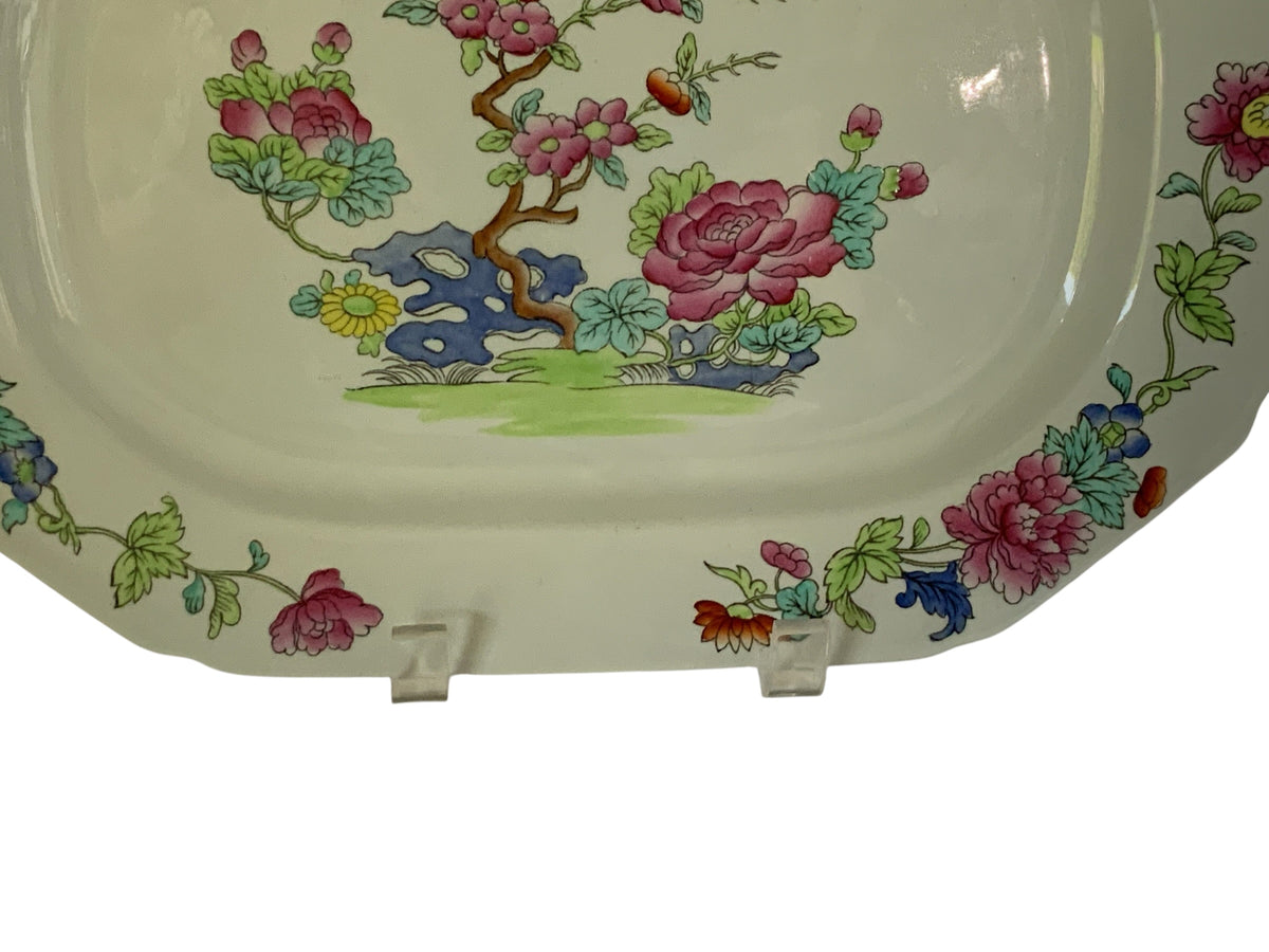 Antique Copeland Spode "Willis" Indian Tree 12.5" Hand Enameled Serving Platter New Stone England Nov 1918