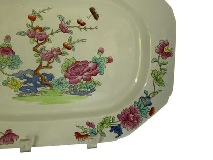 Antique Copeland Spode "Willis" Indian Tree 12.5" Hand Enameled Serving Platter New Stone England Nov 1918