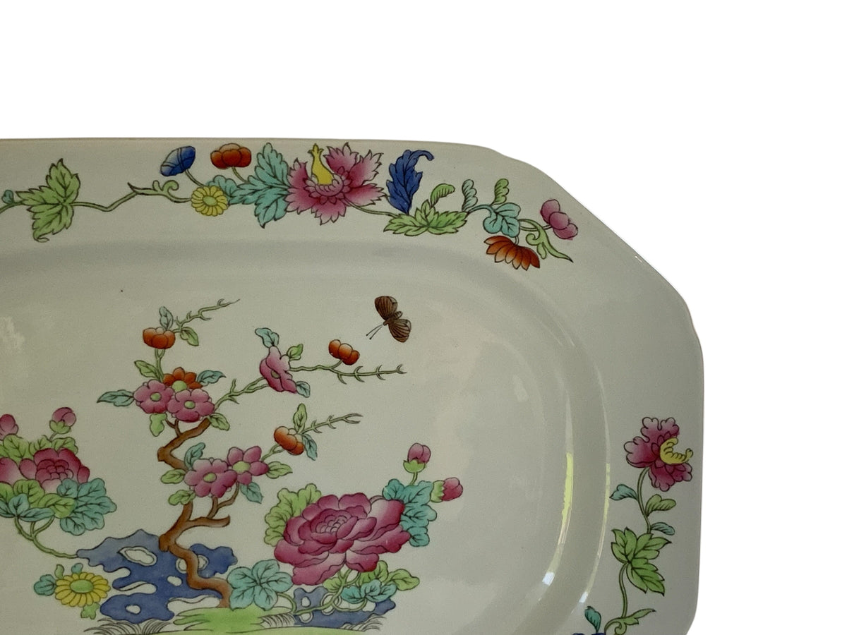 Antique Copeland Spode "Willis" Indian Tree 12.5" Hand Enameled Serving Platter New Stone England Nov 1918