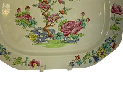 Antique Copeland Spode "Willis" Indian Tree 16.75" Hand Enameled Large Meat Serving Platter New Stone England Nov 1917