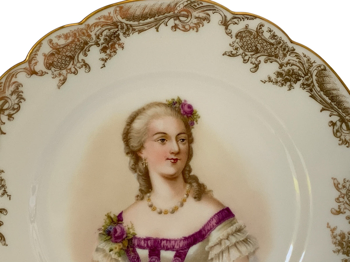 19thC Sèvres Marked Portrait Plate Madame Du Barry Signed Debrie Made in France c.1890-1910