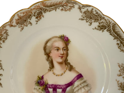 19thC Sèvres Marked Portrait Plate Madame Du Barry Signed Debrie Made in France c.1890-1910