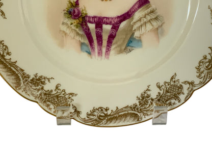 19thC Sèvres Marked Portrait Plate Madame Du Barry Signed Debrie Made in France c.1890-1910