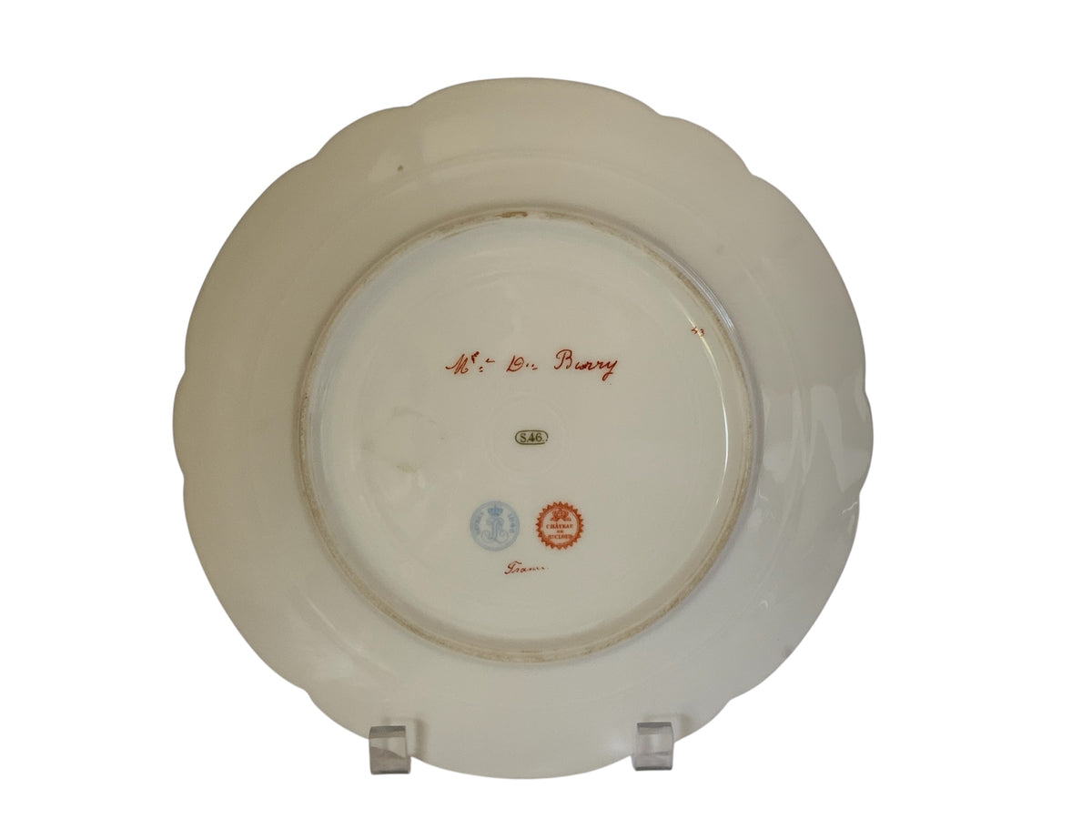 19thC Sèvres Marked Portrait Plate Madame Du Barry Signed Debrie Made in France c.1890-1910