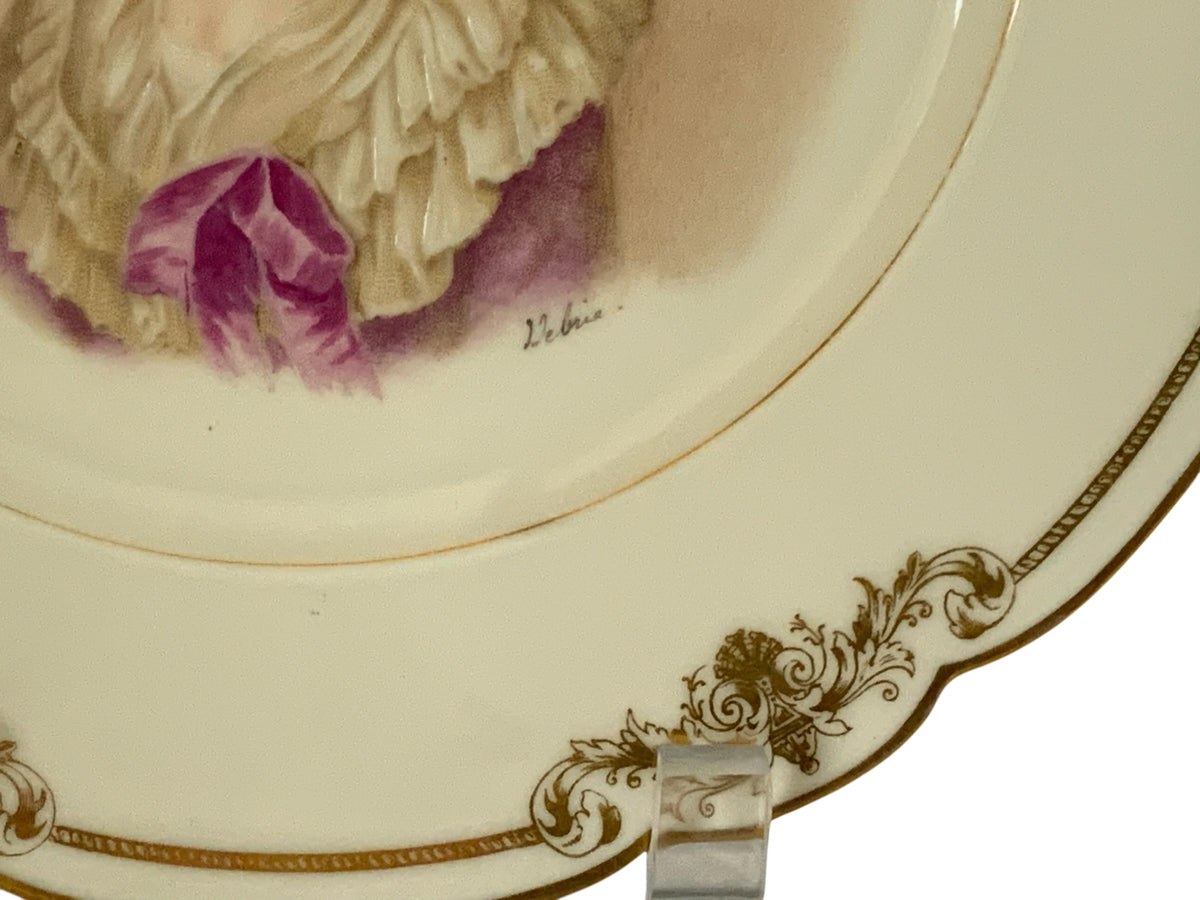 19thC Sèvres Marked Portrait Plate Madame de Lamballe Signed Debrie Made in France c.1890-1910