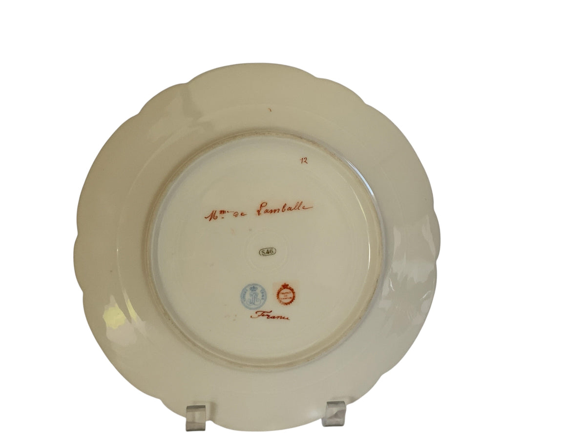 19thC Sèvres Marked Portrait Plate Madame de Lamballe Signed Debrie Made in France c.1890-1910